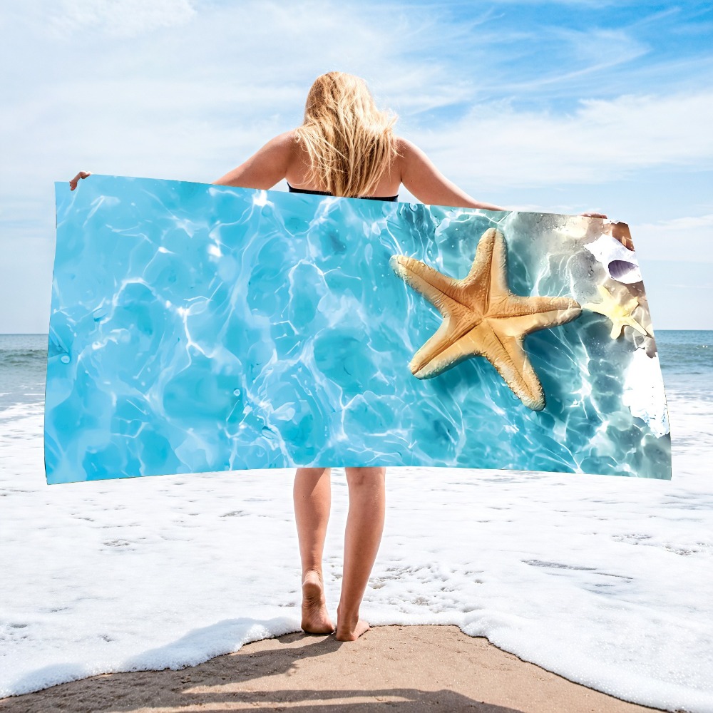 Camp Towel Microfiber - Handuk Mandi Ubur-ubur Laut Biru 27.5X55