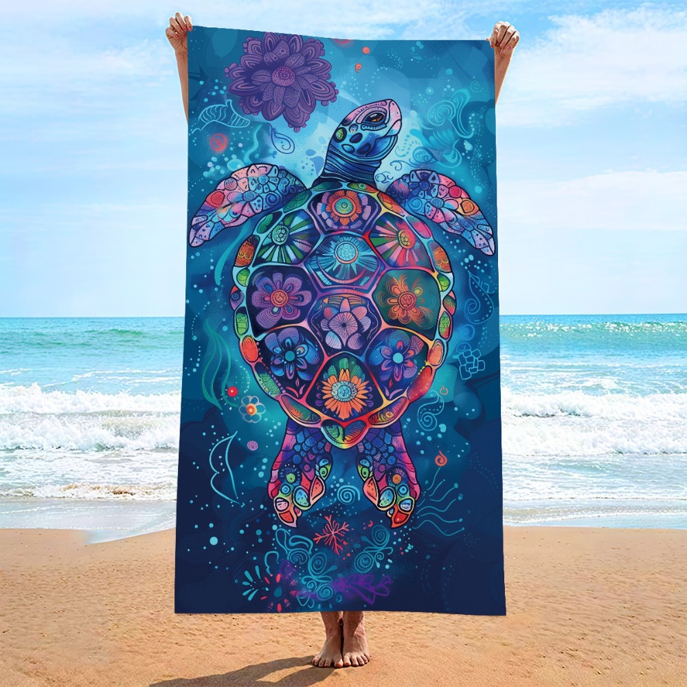 Camp Towel Microfiber - Handuk Pantai Penyu Laut Warna-warni 39X71